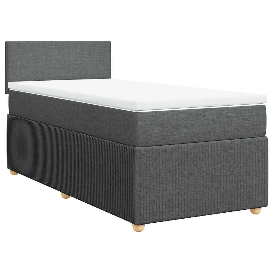 Sommier à lattes de lit avec matelas Gris foncé 90x200 cm Tissu - 2