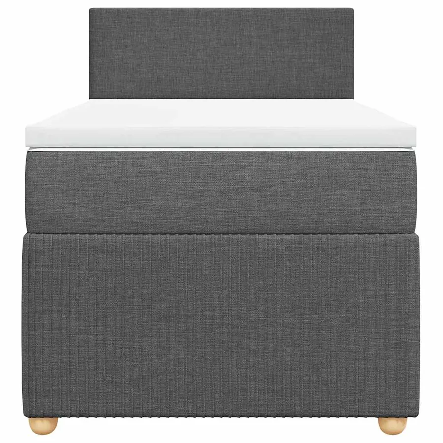Sommier à lattes de lit avec matelas Gris foncé 90x200 cm Tissu - 4