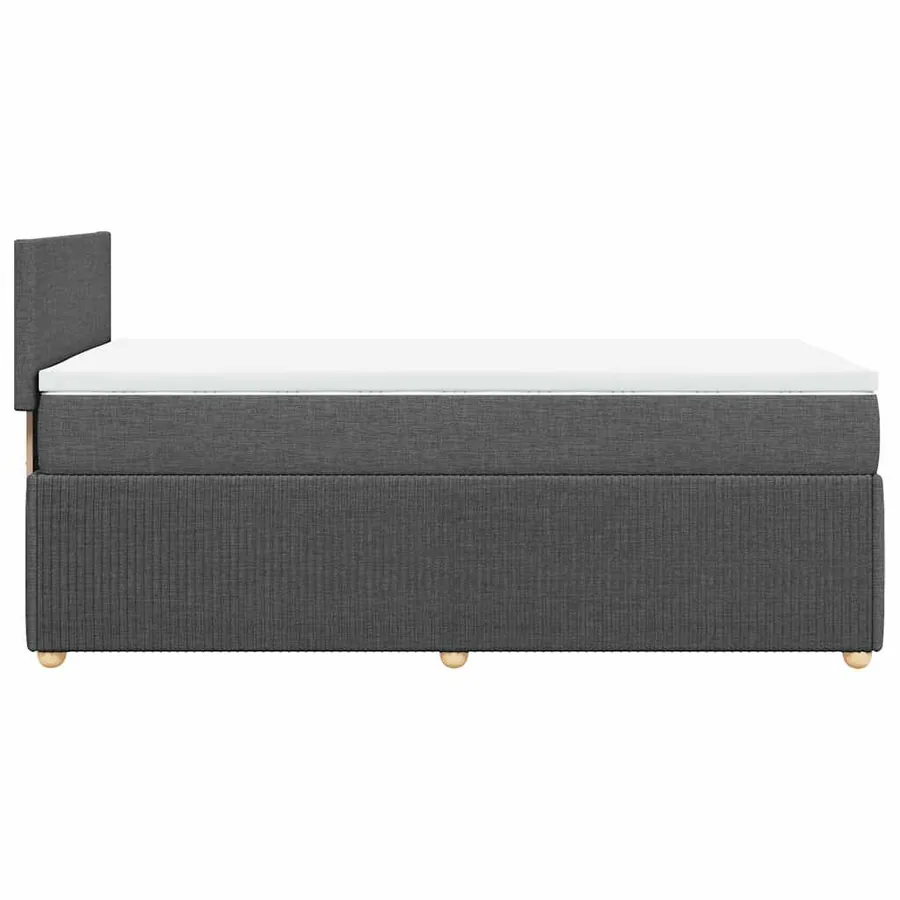Sommier à lattes de lit avec matelas Gris foncé 90x200 cm Tissu - 5