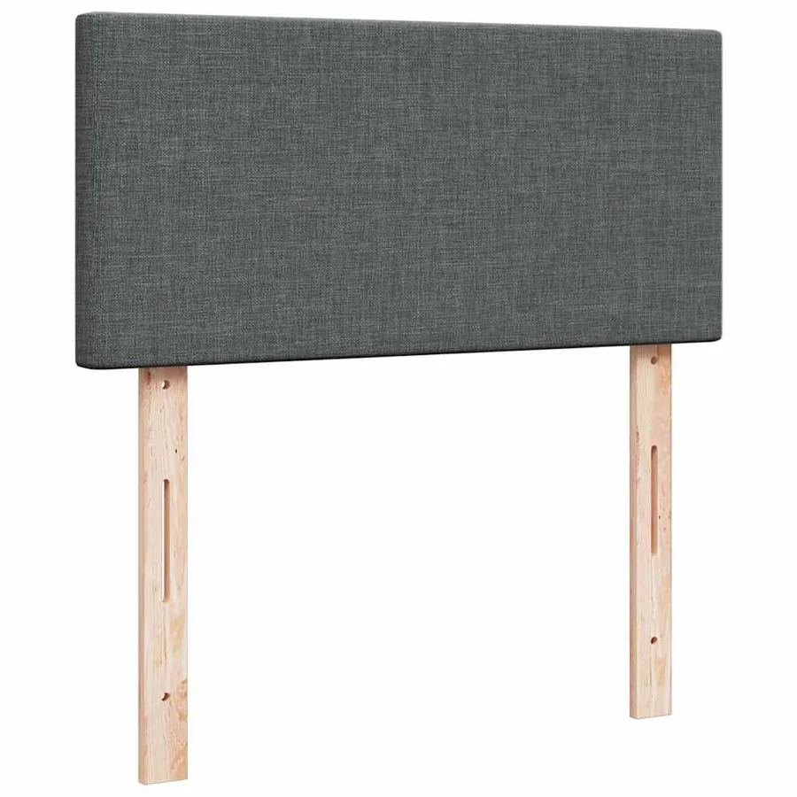 Sommier à lattes de lit avec matelas Gris foncé 90x200 cm Tissu - 7