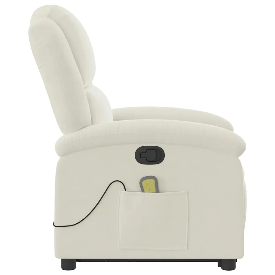 Fauteuil de massage inclinable Crème Velours - 10