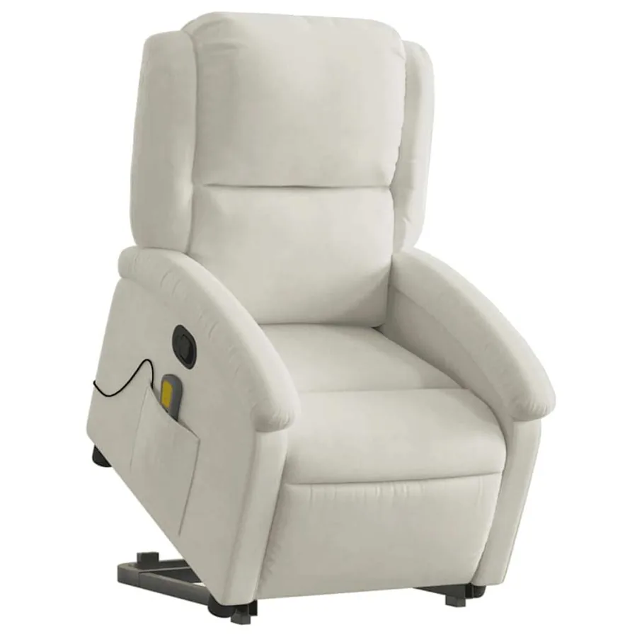 Fauteuil de massage inclinable Crème Velours - 3