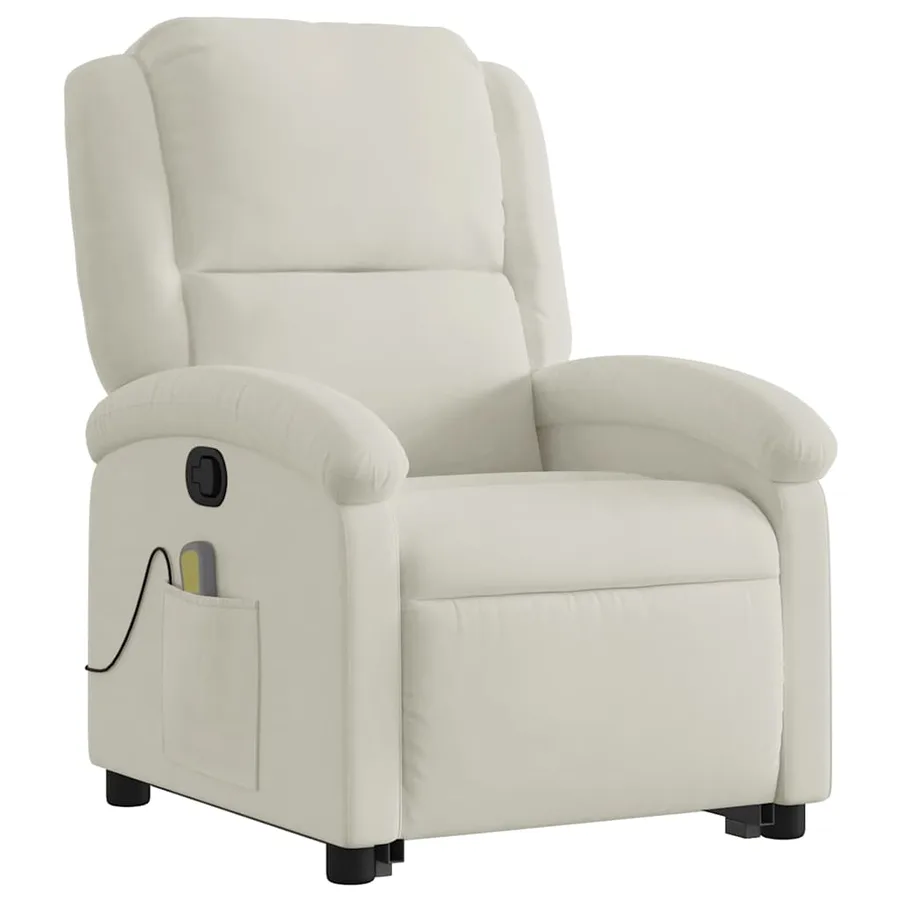 Fauteuil de massage inclinable Crème Velours - 4