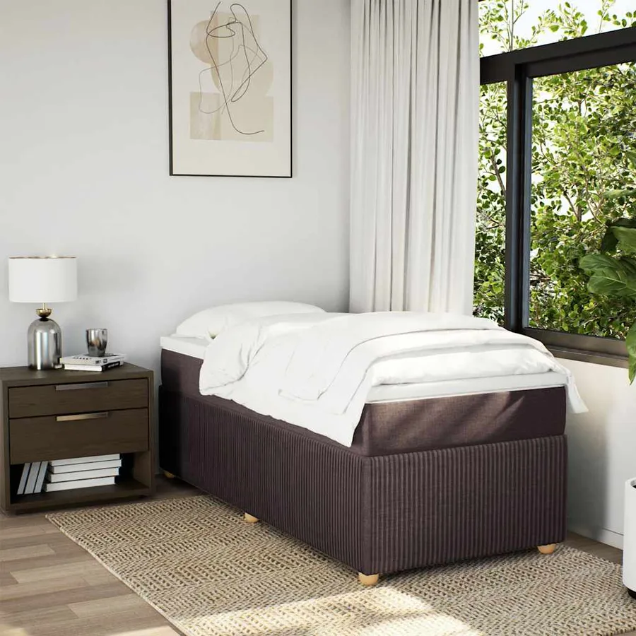 Sommier à lattes de lit avec matelas Marron foncé 100x200 cm - 3