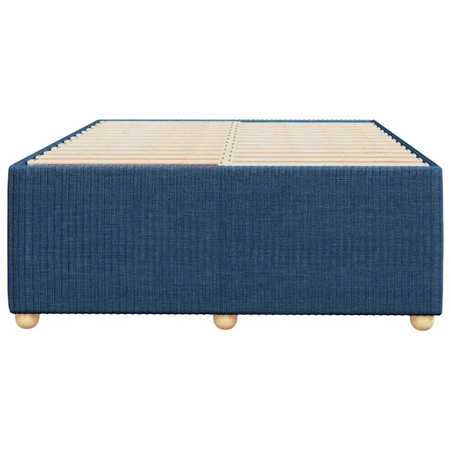 Cadre de lit sans matelas bleu 120x190 cm tissu - 4
