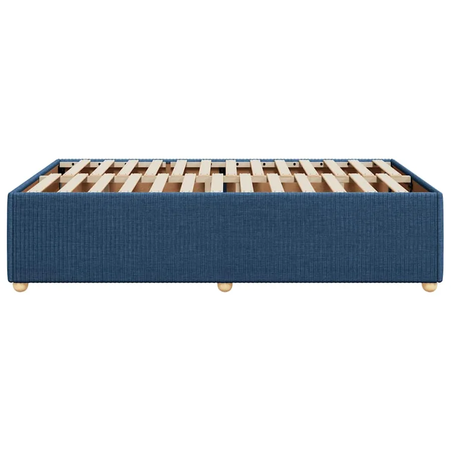 Cadre de lit sans matelas bleu 120x190 cm tissu - 5