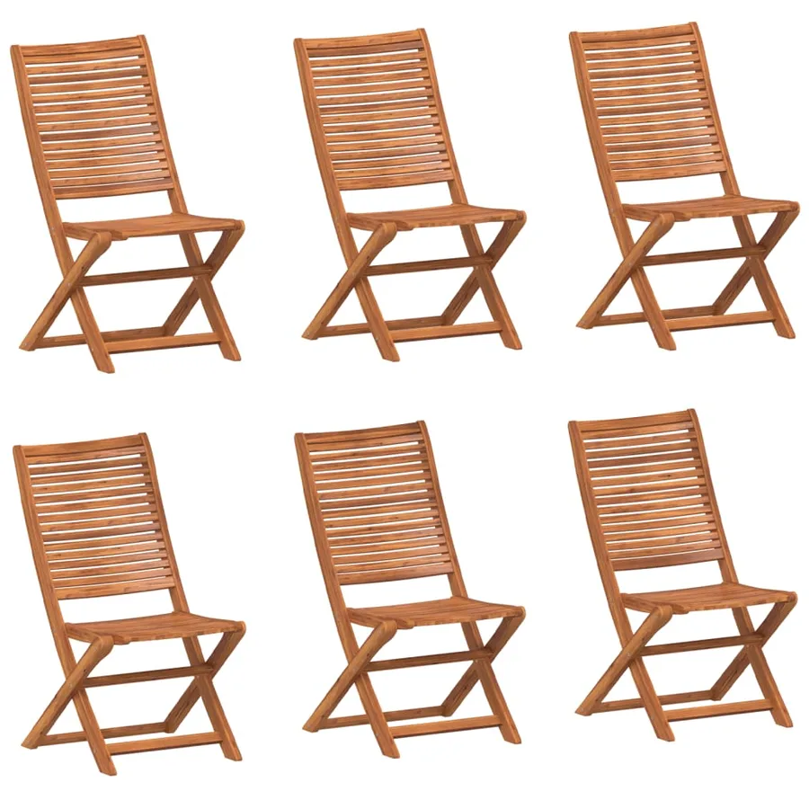 Chaises de jardin pliantes lot de 6 51x66x95 cm bois d'acacia - 2