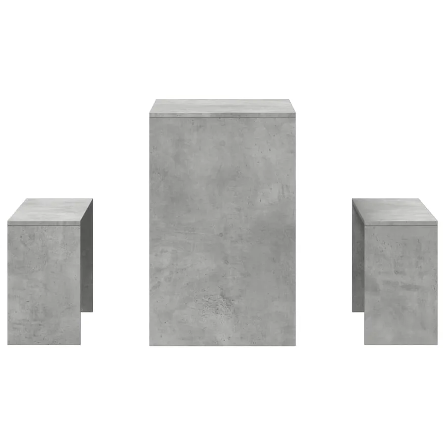 Ensemble table à manger et bancs 3 pcs bois d'ingénierie - 5