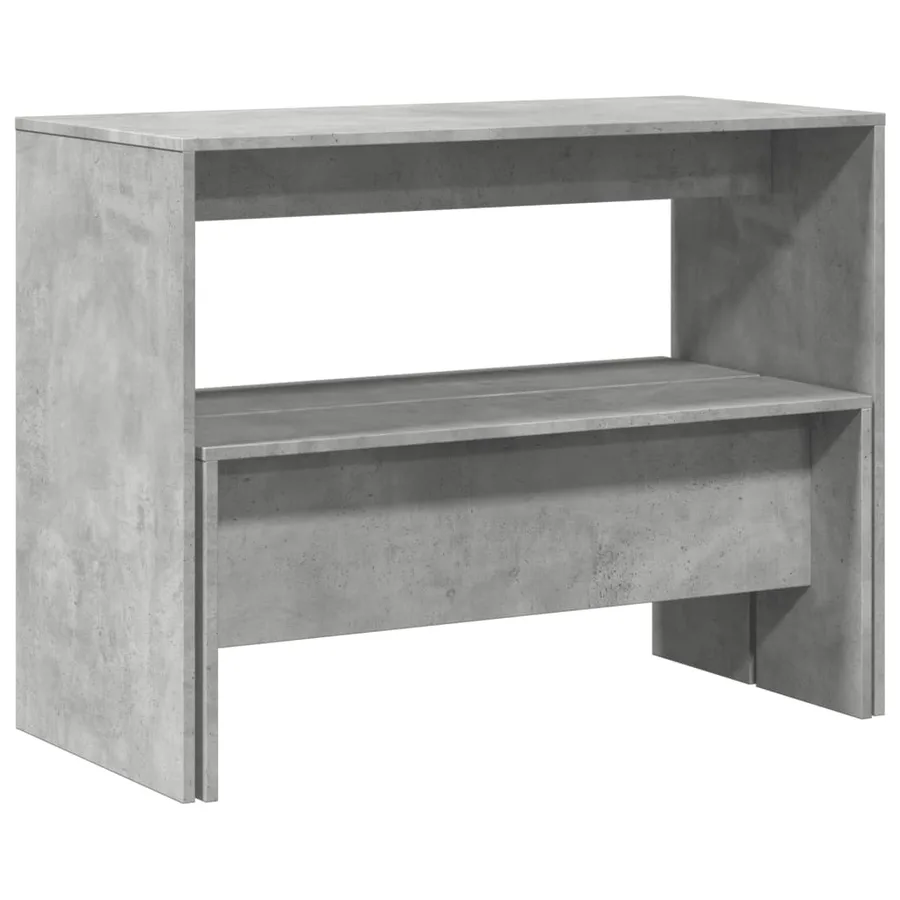 Ensemble table à manger et bancs 3 pcs bois d'ingénierie - 7
