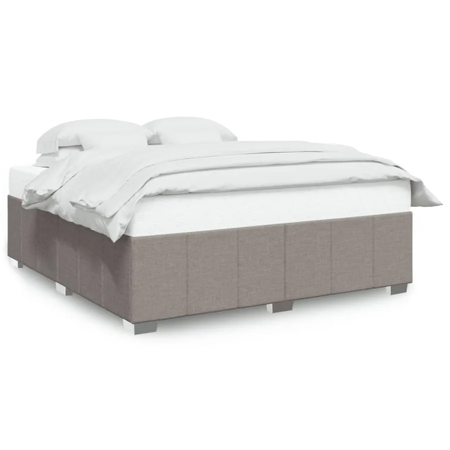 Cadre de lit sans matelas taupe 180x200 cm tissu - 2