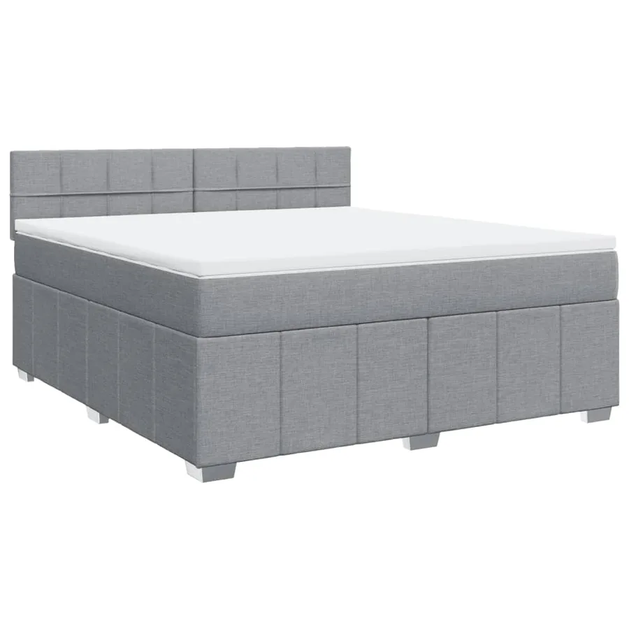Sommier à lattes de lit avec matelas Gris clair 180x200cm Tissu - 2