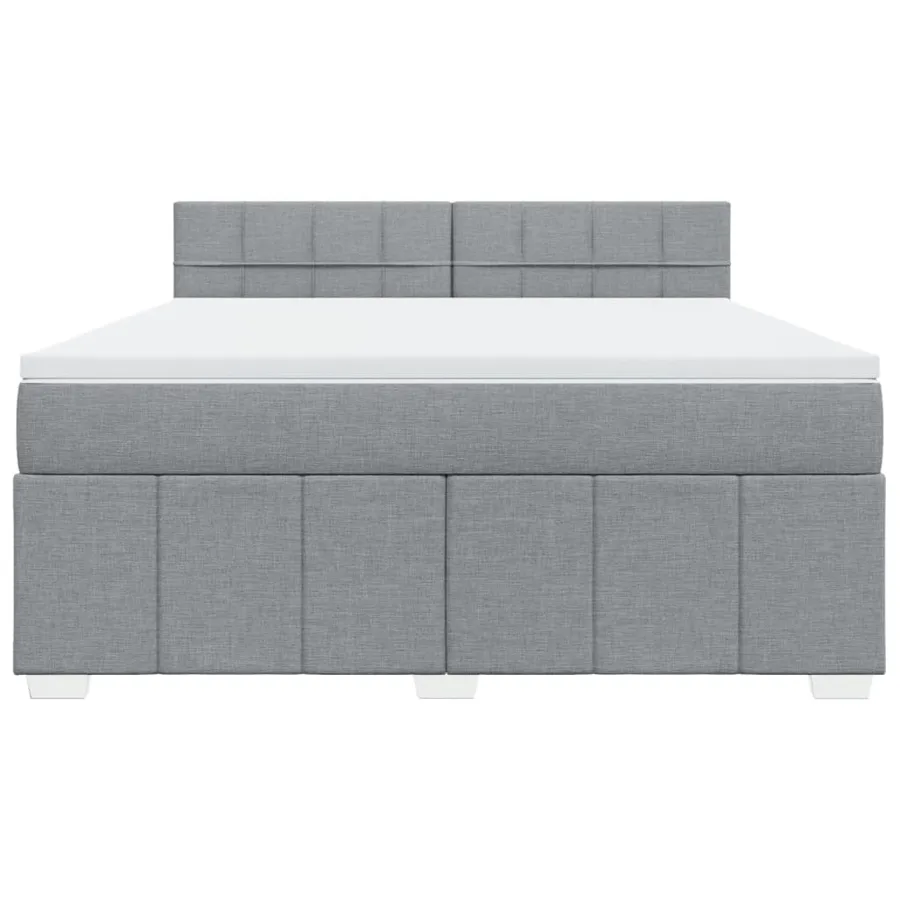 Sommier à lattes de lit avec matelas Gris clair 180x200cm Tissu - 4