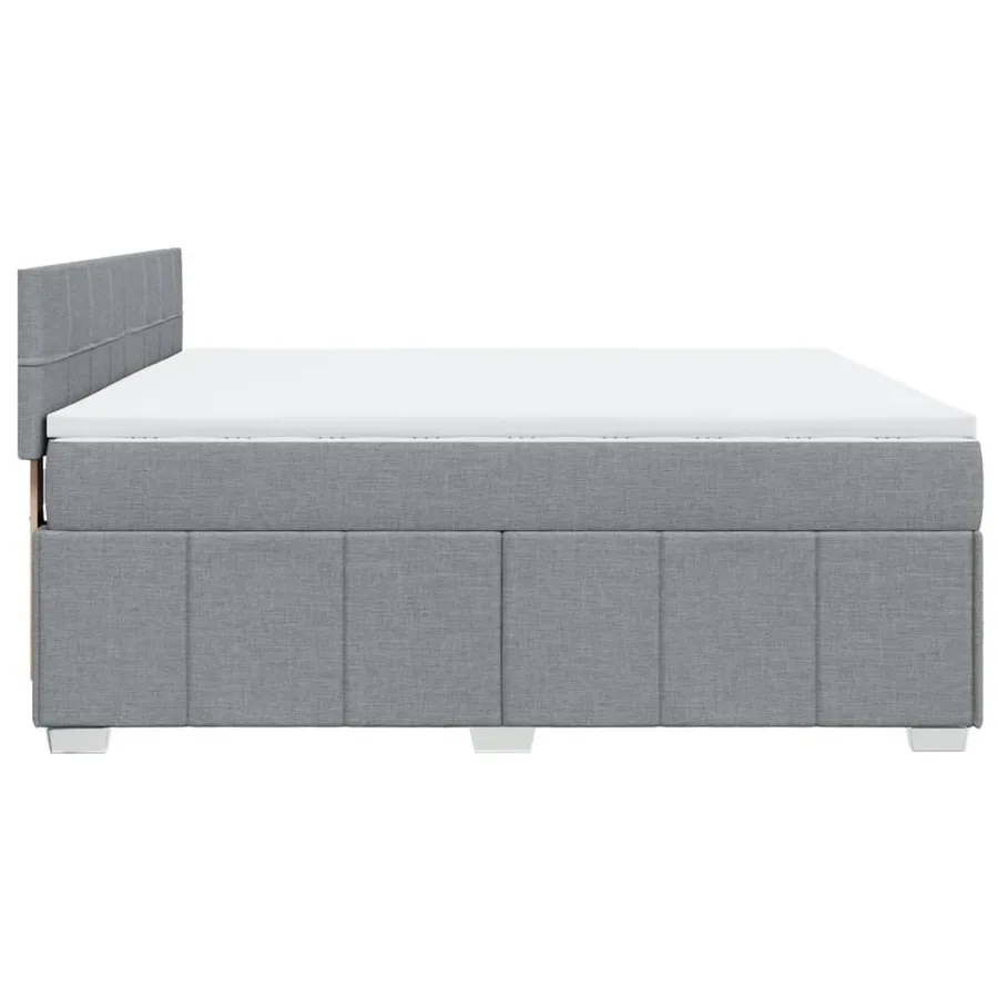 Sommier à lattes de lit avec matelas Gris clair 180x200cm Tissu - 5