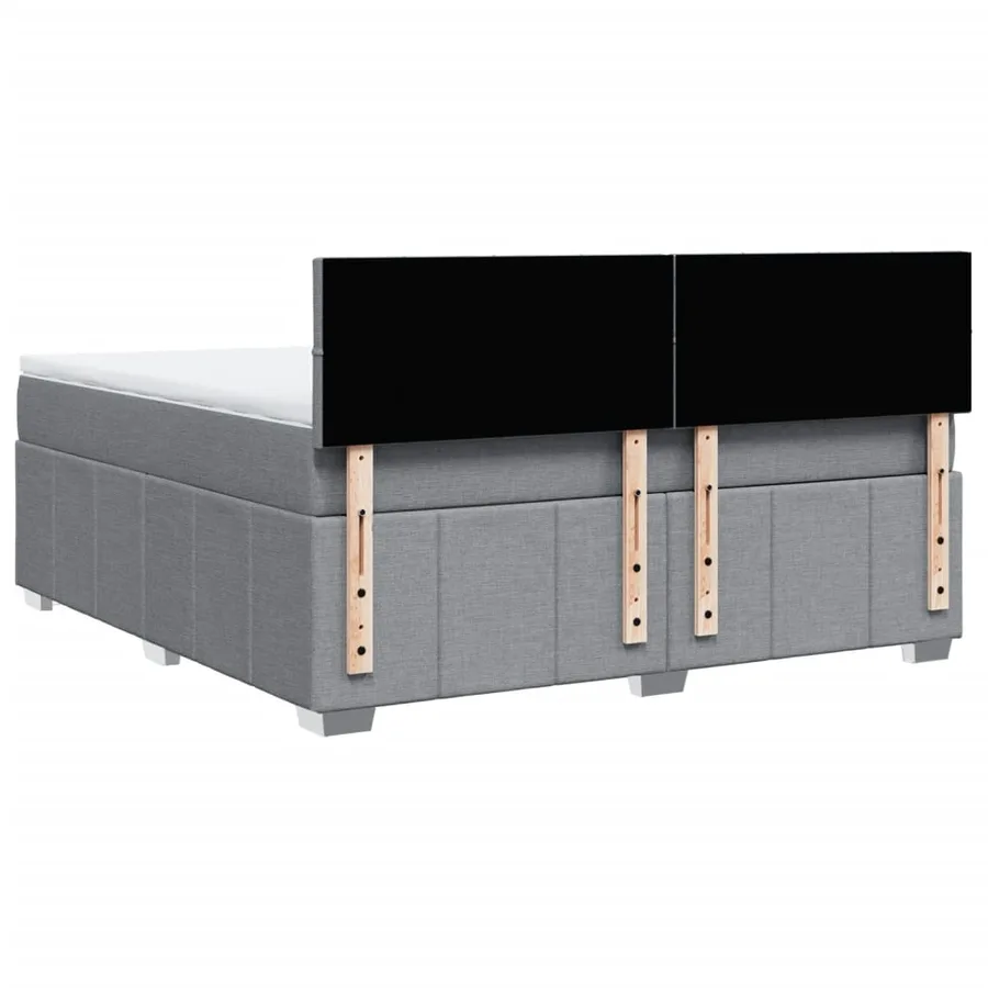 Sommier à lattes de lit avec matelas Gris clair 180x200cm Tissu - 6