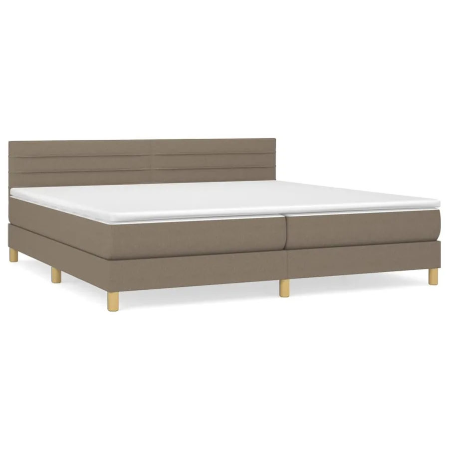 Sommier à lattes de lit avec matelas Taupe 200x200 cm Tissu - 2