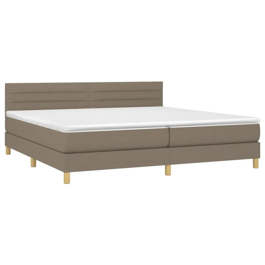 Sommier à lattes de lit avec matelas Taupe 200x200 cm Tissu - 3