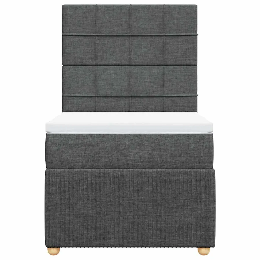 Sommier à lattes de lit avec matelas Gris foncé 80x200 cm Tissu - 6