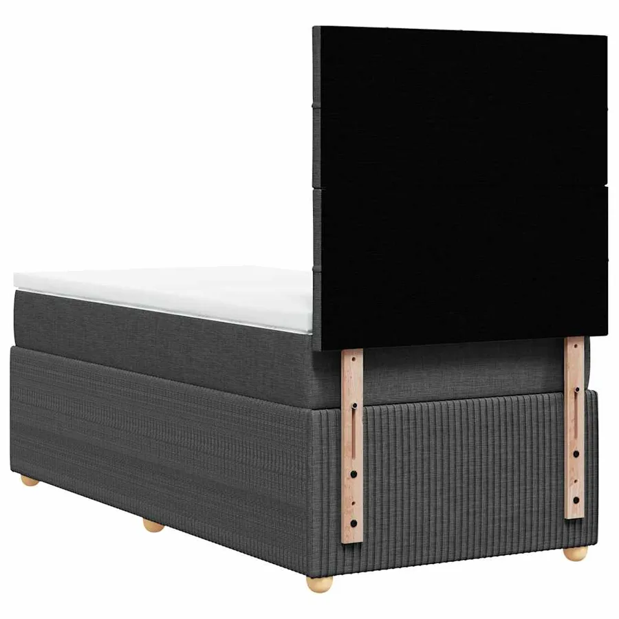 Sommier à lattes de lit avec matelas Gris foncé 80x200 cm Tissu - 8