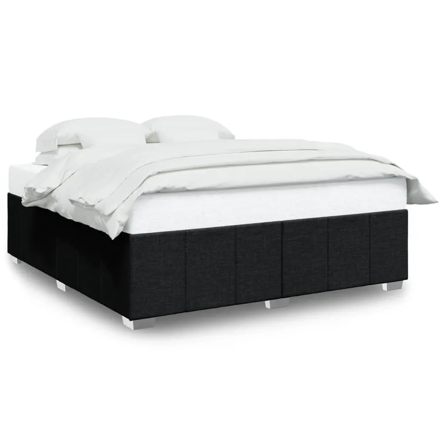 Cadre de lit sans matelas noir 180x200 cm tissu - 2