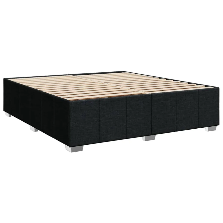 Cadre de lit sans matelas noir 180x200 cm tissu - 3