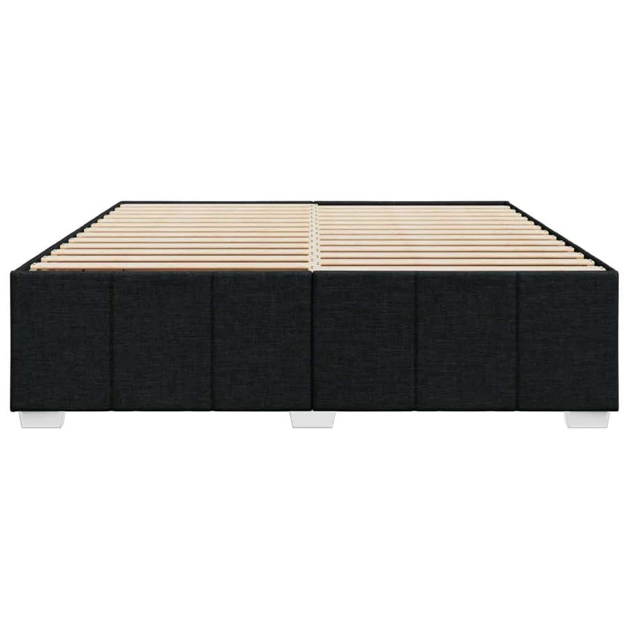 Cadre de lit sans matelas noir 180x200 cm tissu - 4
