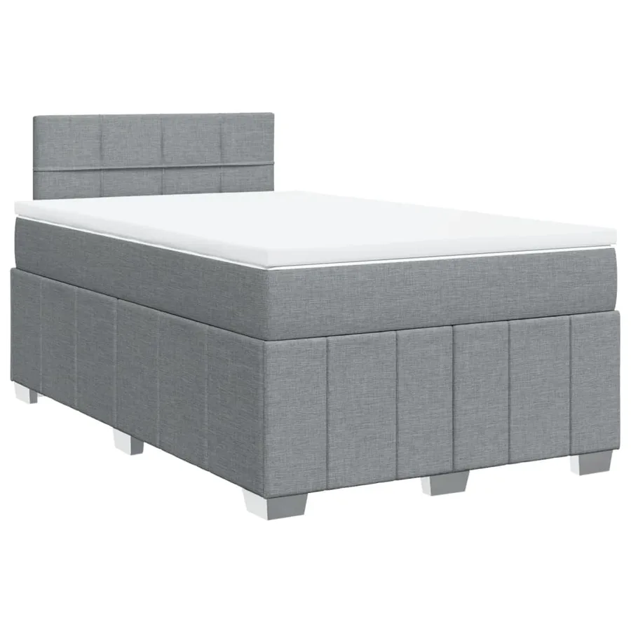 Sommier à lattes de lit avec matelas Gris clair 120x200cm Tissu - 2