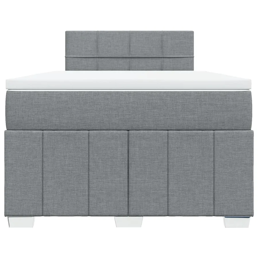 Sommier à lattes de lit avec matelas Gris clair 120x200cm Tissu - 4