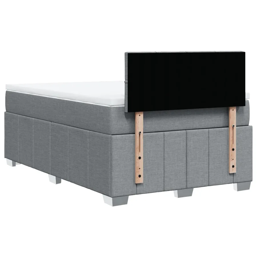Sommier à lattes de lit avec matelas Gris clair 120x200cm Tissu - 6