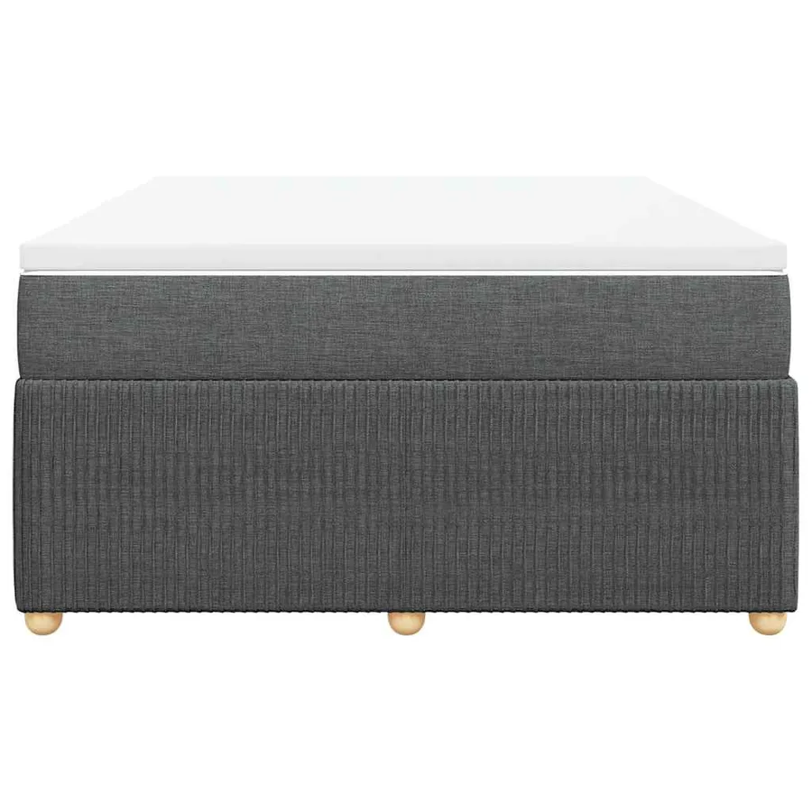 Sommier à lattes de lit avec matelas Gris foncé 140x200cm Tissu - 4