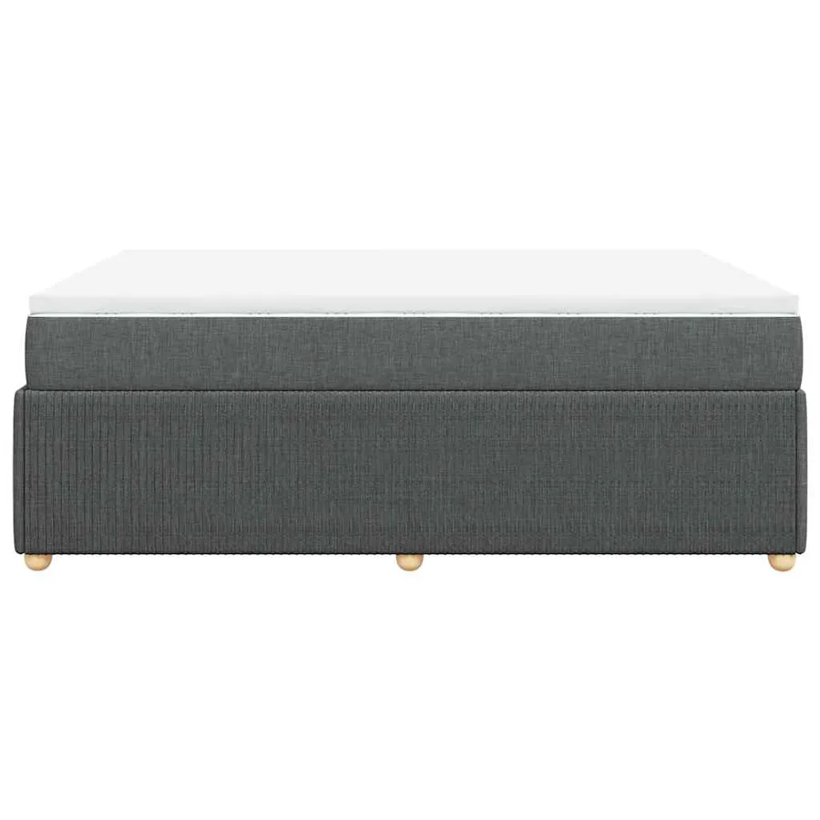 Sommier à lattes de lit avec matelas Gris foncé 140x200cm Tissu - 5