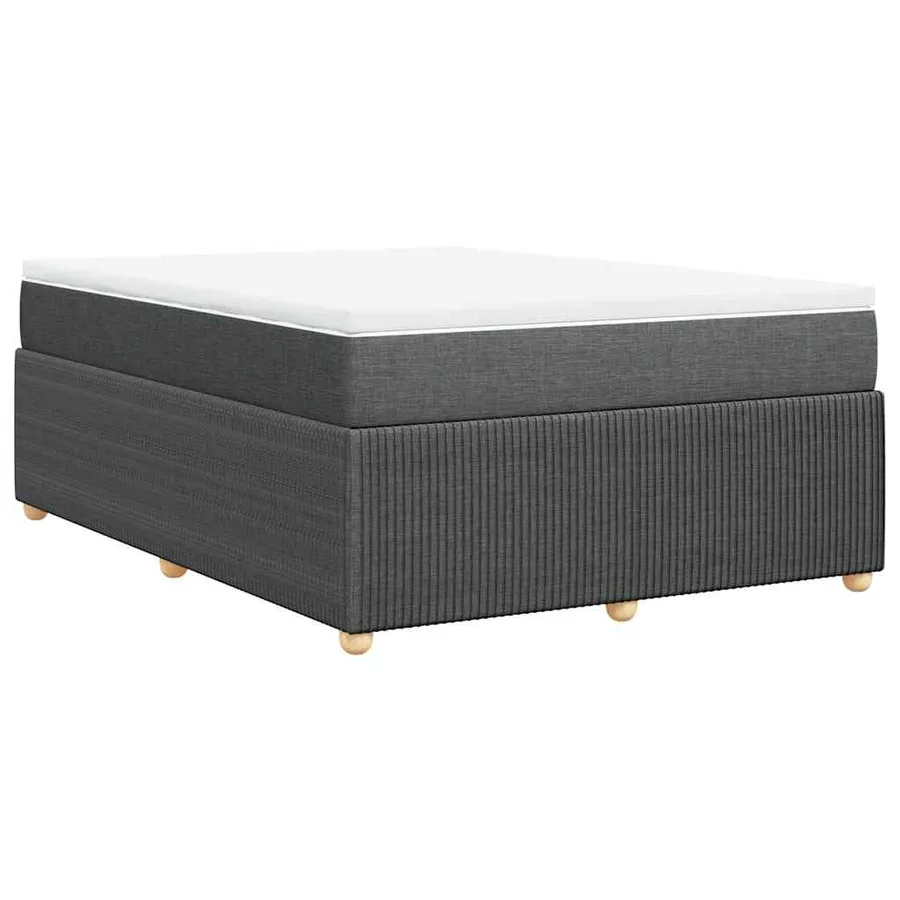 Sommier à lattes de lit avec matelas Gris foncé 140x200cm Tissu - 6
