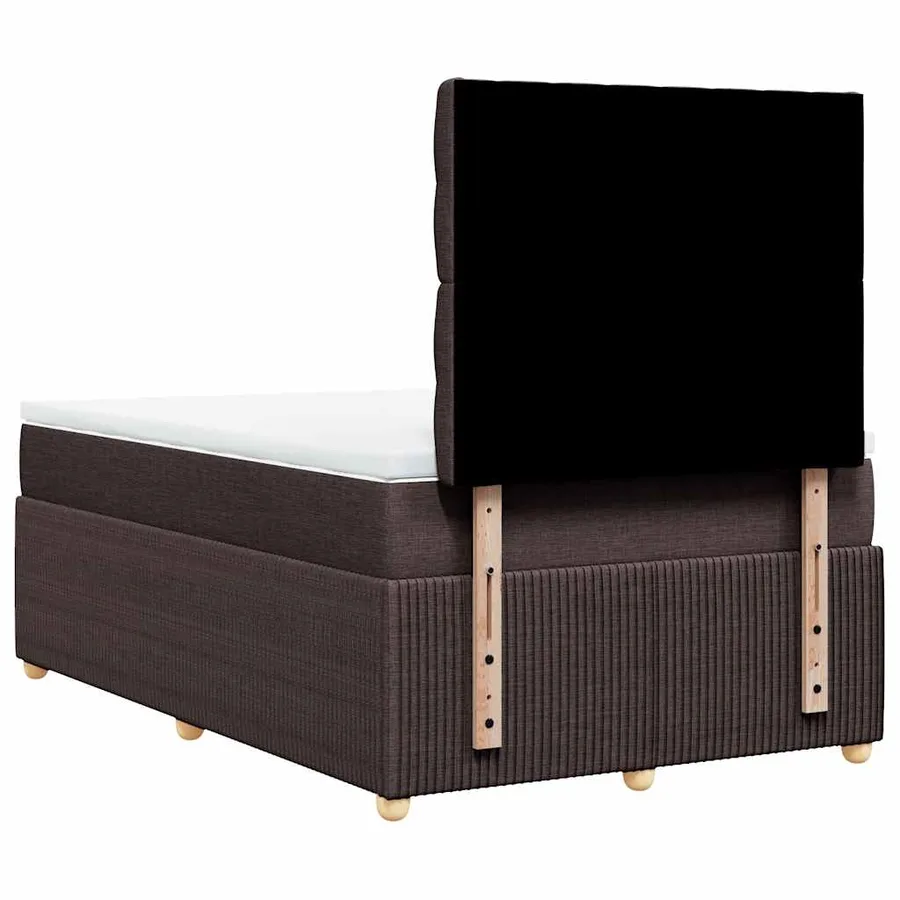 Sommier à lattes de lit et matelas marron foncé 120x190cm tissu - 8