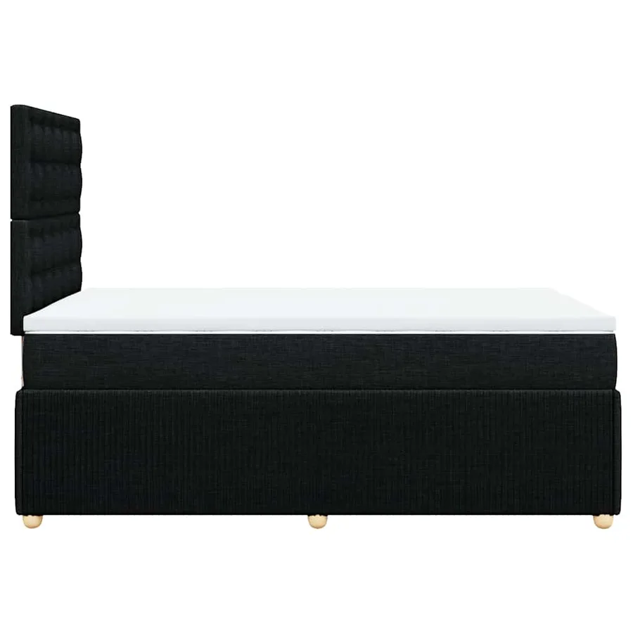 Sommier à lattes de lit avec matelas noir 120x190 cm tissu - 7