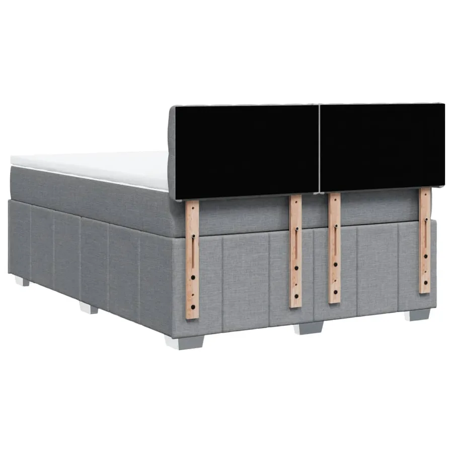 Sommier à lattes de lit avec matelas Gris clair 160x200cm Tissu - 8