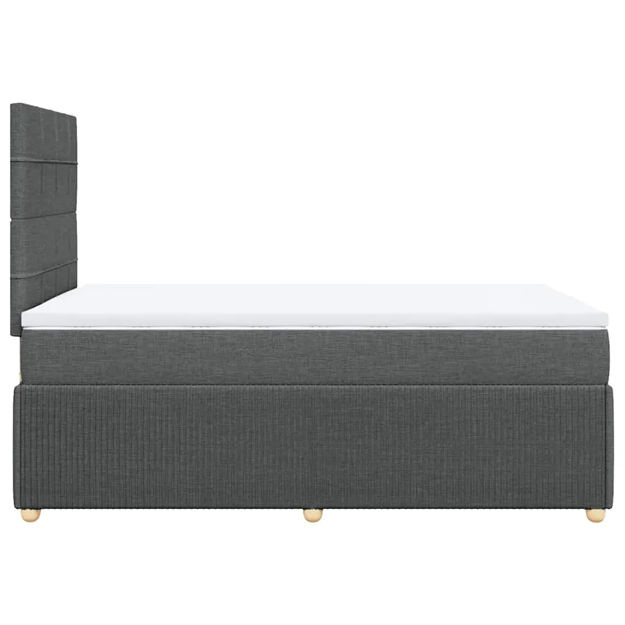 Sommier à lattes de lit avec matelas gris foncé 120x190cm tissu - 7