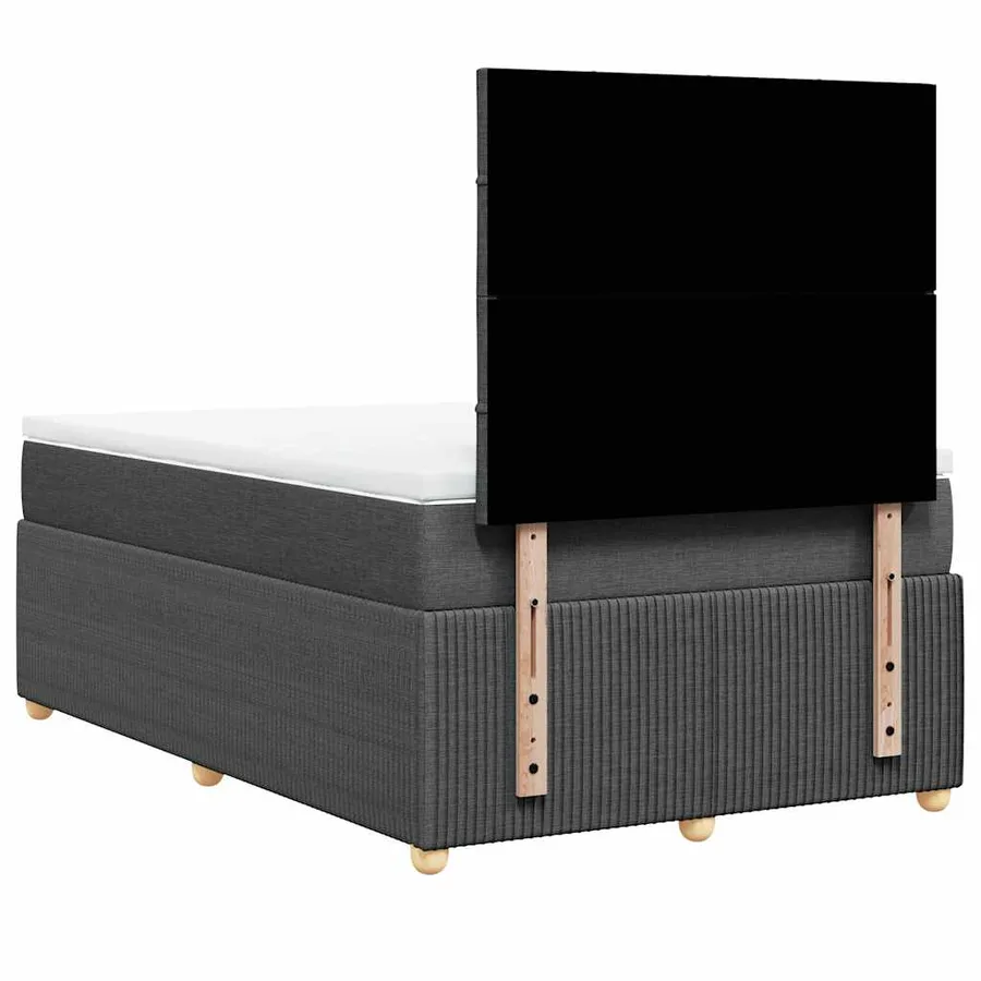Sommier à lattes de lit avec matelas gris foncé 120x190cm tissu - 8