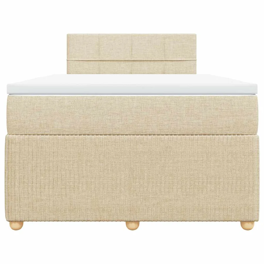 Sommier à lattes de lit avec matelas crème 120x190 cm tissu - 4