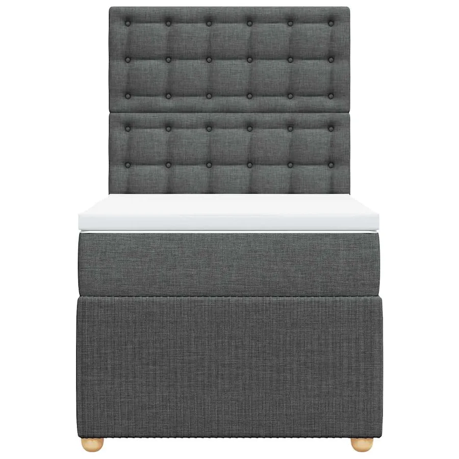 Sommier à lattes de lit avec matelas Gris foncé 90x200 cm Tissu - 6