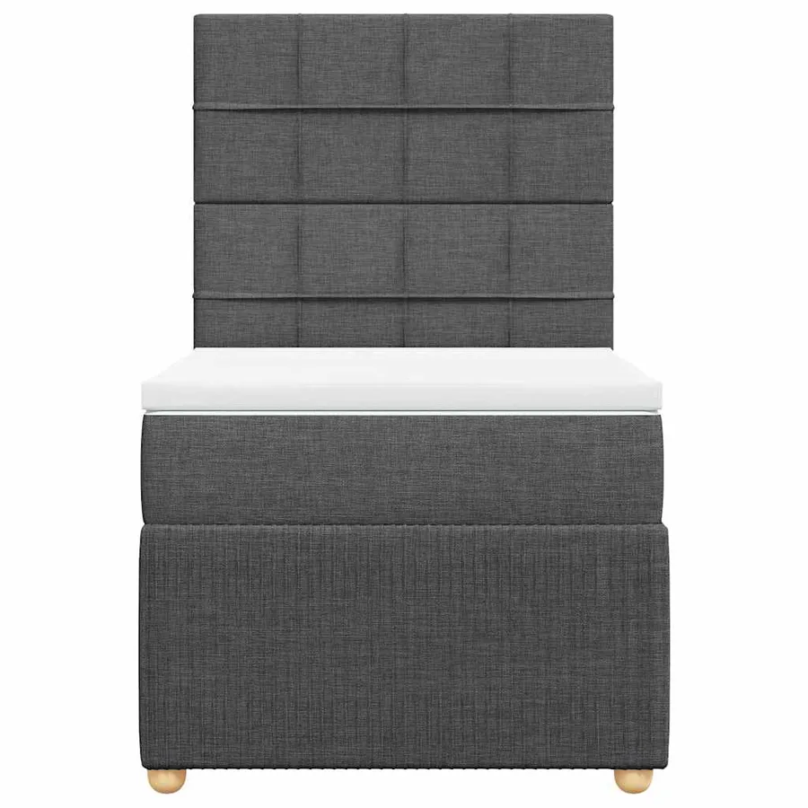 Sommier à lattes de lit avec matelas Gris foncé 100x200cm Tissu - 6