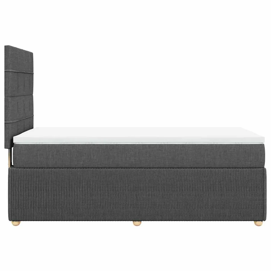 Sommier à lattes de lit avec matelas Gris foncé 100x200cm Tissu - 7