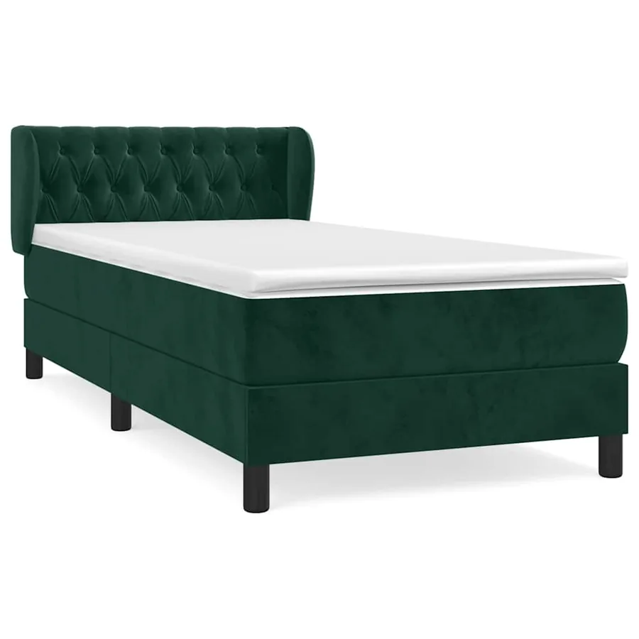 Sommier à lattes de lit avec matelas Vert foncé 100x200 cm - 2