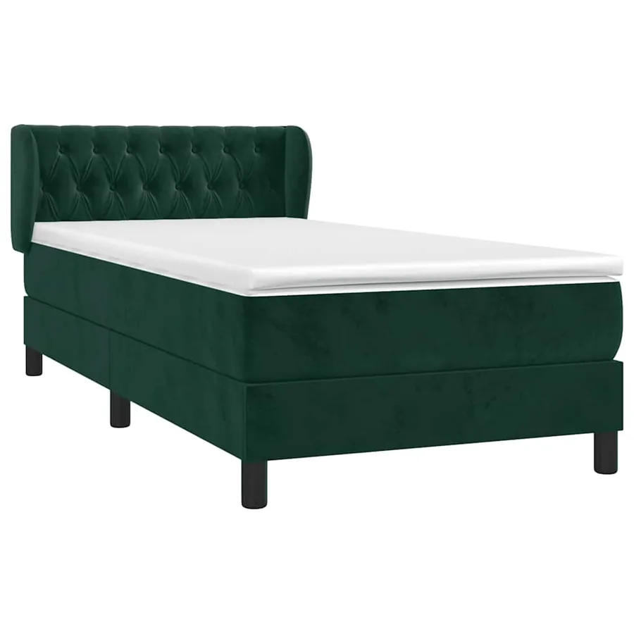 Sommier à lattes de lit avec matelas Vert foncé 100x200 cm - 3