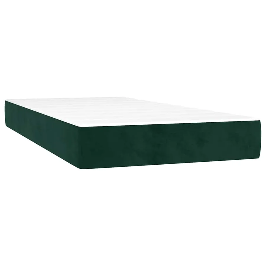 Sommier à lattes de lit avec matelas Vert foncé 100x200 cm - 5