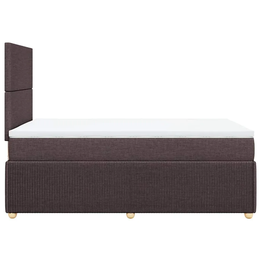 Sommier à lattes de lit et matelas marron foncé 120x190cm tissu - 5
