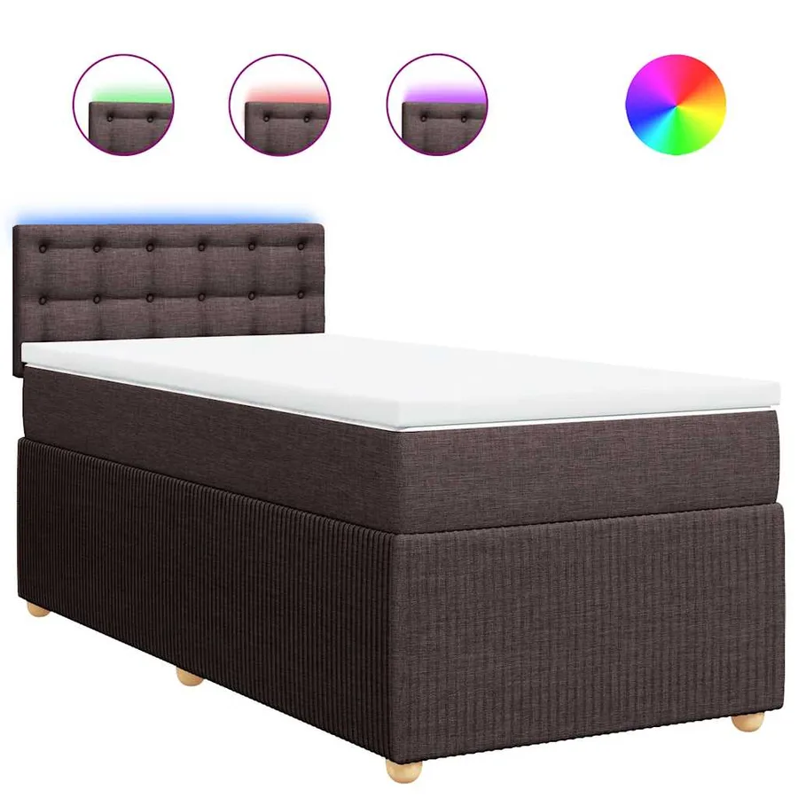 Sommier à lattes de lit avec matelas Marron foncé 100x200 cm - 2