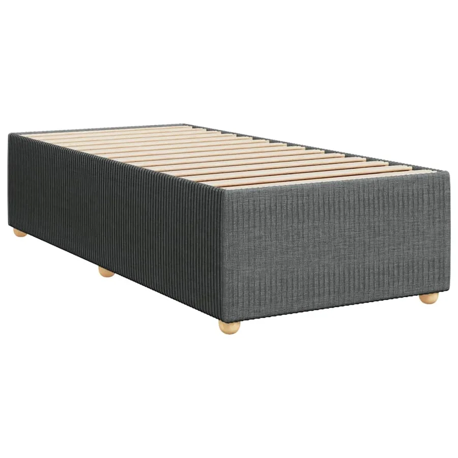 Sommier à lattes de lit avec matelas Gris foncé 100x200cm Tissu - 10