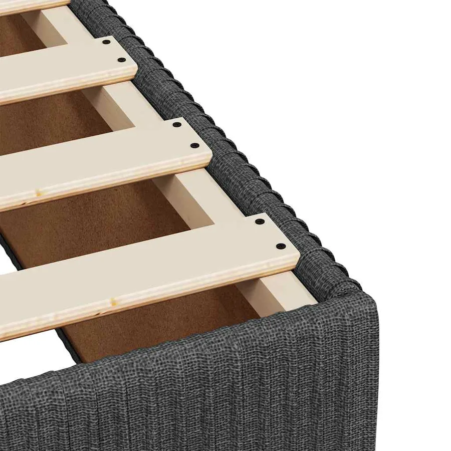 Sommier à lattes de lit avec matelas Gris foncé 100x200cm Tissu - 13