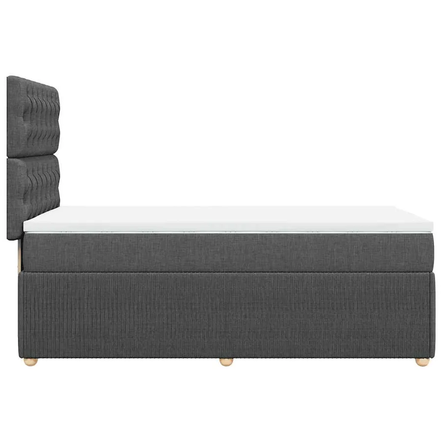 Sommier à lattes de lit avec matelas Gris foncé 100x200cm Tissu - 7
