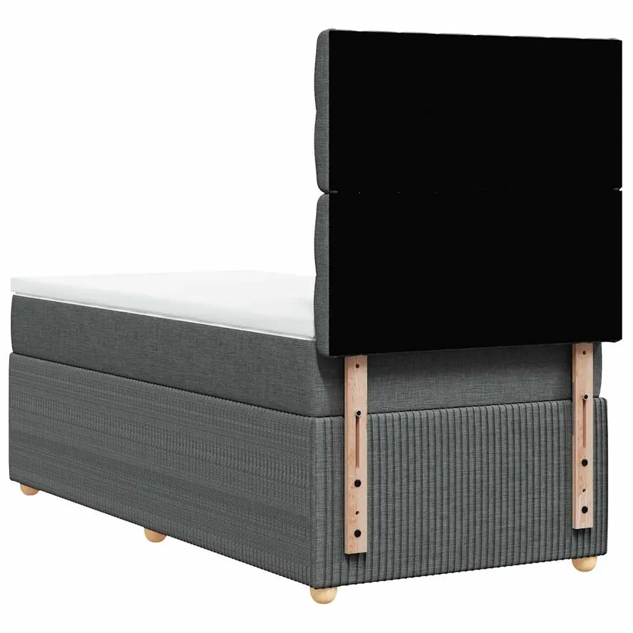 Sommier à lattes de lit avec matelas Gris foncé 100x200cm Tissu - 8