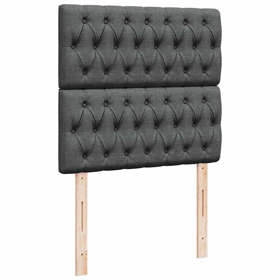 Sommier à lattes de lit avec matelas Gris foncé 100x200cm Tissu - 9